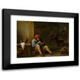 thumbnail image 1 of David Teniers The Younger 18x14 Black Modern Framed Museum Art Print Titled - Farmer in a Tavern, Lighting His Pipe, 1 of 5
