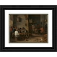 thumbnail image 1 of David Teniers The Younger 18x14 Black Ornate Wood Framed Double Matted Museum Art Print Titled - Game of Backgammon (1640s), 1 of 5