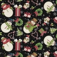 thumbnail image 1 of David Textiles 1-Yard Cotton Merry Snowman Precut Fabric, Black, 1 of 4