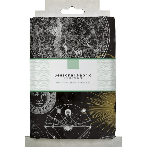 David Textiles 44" x 1 Yard Cotton Celestial Bliss Precut Fabric, Multicolor