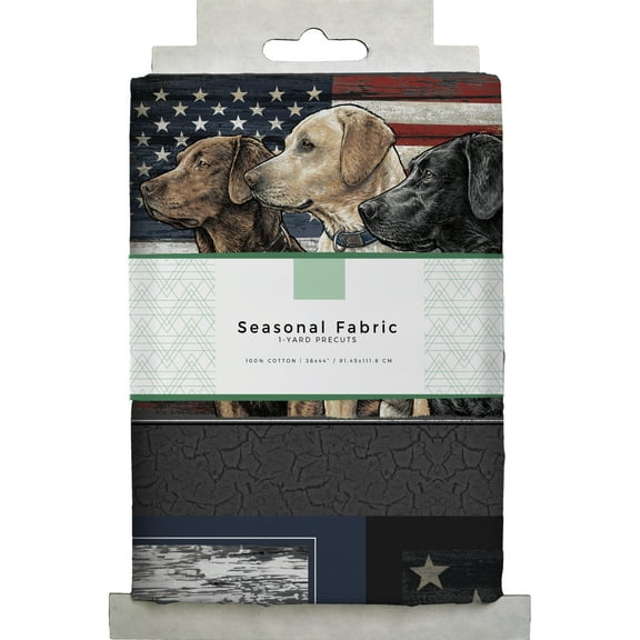 David Textiles 44" x 1 Yard Cotton Proud American Precut Fabric, Multicolor