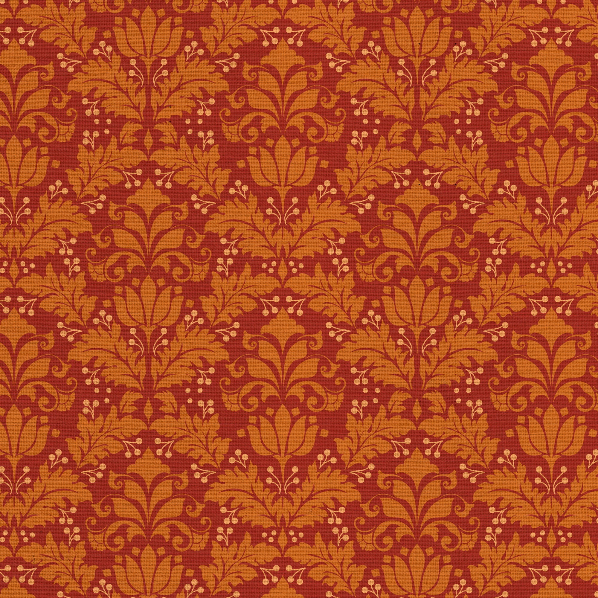 David Textiles 44" Cotton Amaryllis Damask Fabric by the Yard, Red