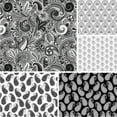 thumbnail image 1 of David Textiles 44" Cotton Paisley Sorbet Fabric by the Yard, Black, 1 of 4