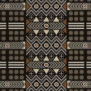 David Textiles 44" x 1 Yard Cotton African Mudcloth 1 Precut Fabric, Black