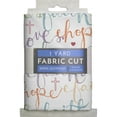 thumbnail image 1 of David Textiles 44" x 1 Yard Cotton Faith Hope Love Precut Fabric, White, 1 of 7