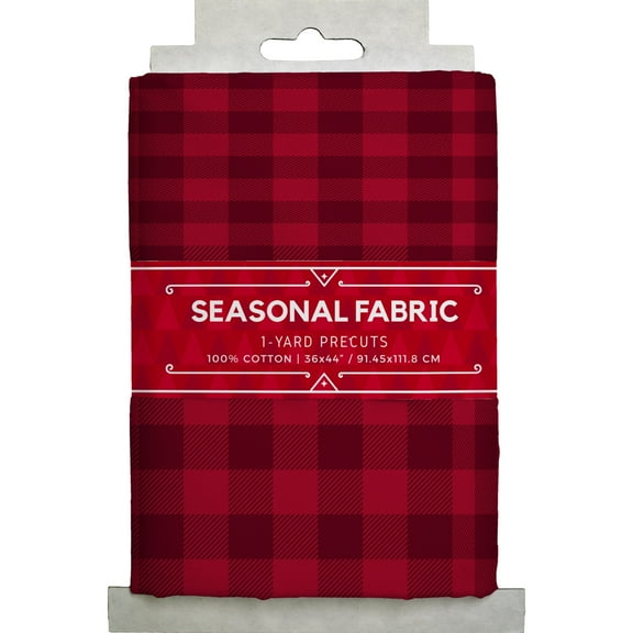David Textiles 44 x 1 Yard Cotton Gilroy Checker Sewing & Craft Fabric Precut, Red