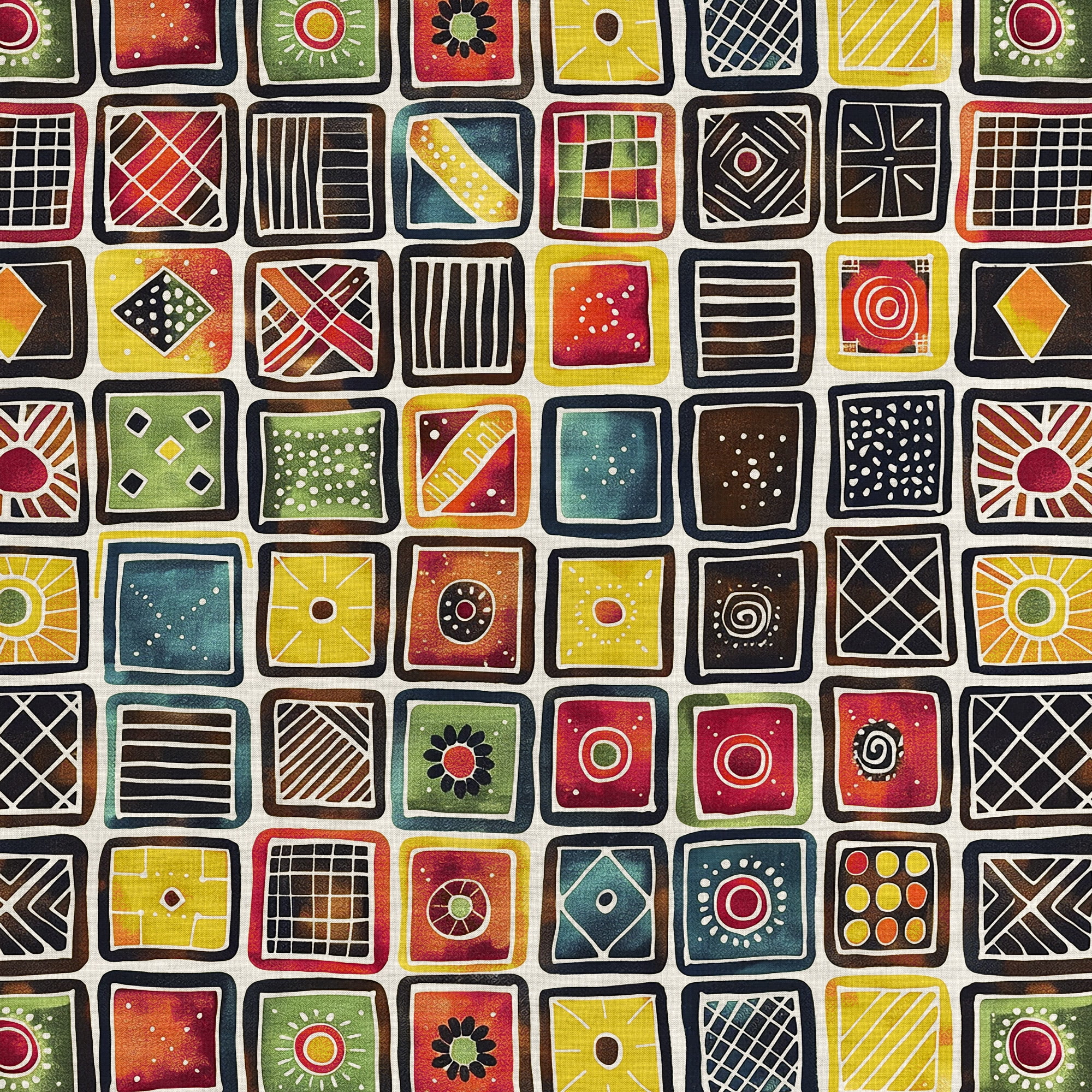 1 Yard 100% Cotton Masai Bead 5, Multi-color, 44" Wide for Quilting & Sewing by David Textiles