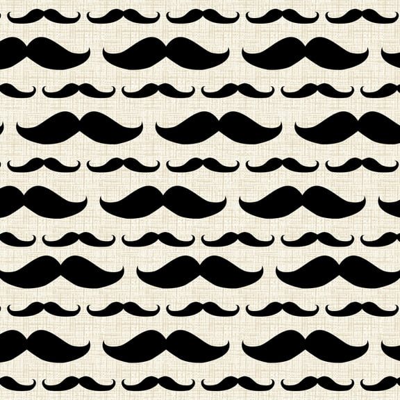 David Textiles 44" x 1 Yard Cotton Mustache Stripe Sewing & Craft Fabric Precut, Cream|Black