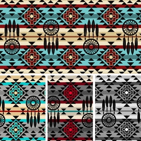 1 Yard 100% Cotton Native Dreamcatcher, Multi-color, 44" Wide for Quilting & Sewing by David Textiles