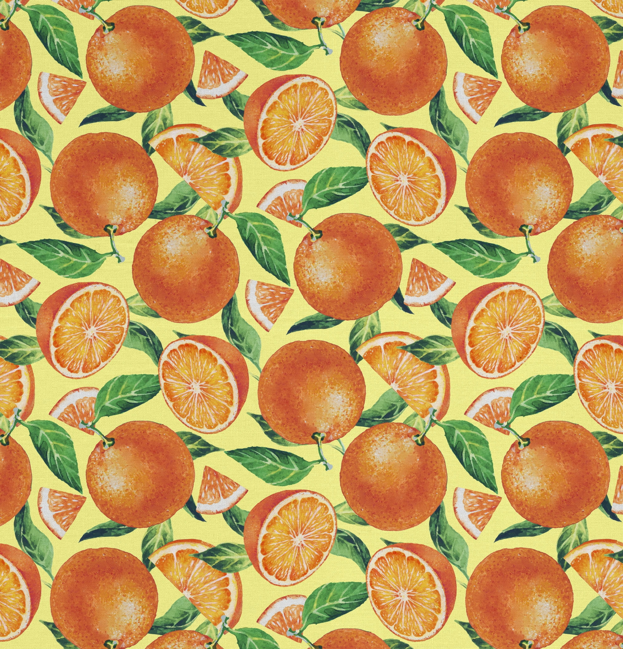 1 Yard 100% Cotton Orange Slices, Yellow, 44" Wide for Quilting & Sewing by David Textiles