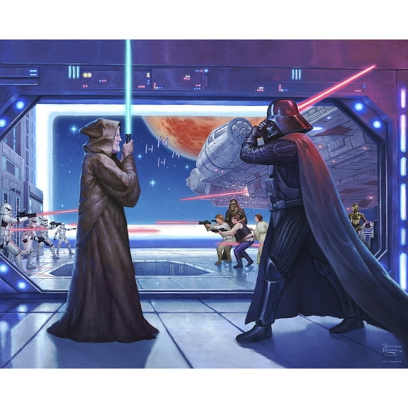 David Textiles 44" x 1 Yard Cotton Thomas Kinkade Final Battle Panel Precut Fabric, Multicolor