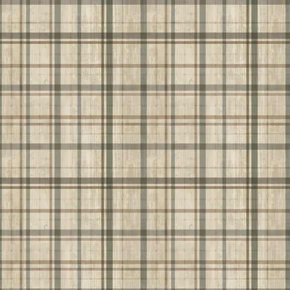 David Textiles 44" x 1 Yard Cotton Woodland Plaid Sewing & Craft Fabric Precut, Oak