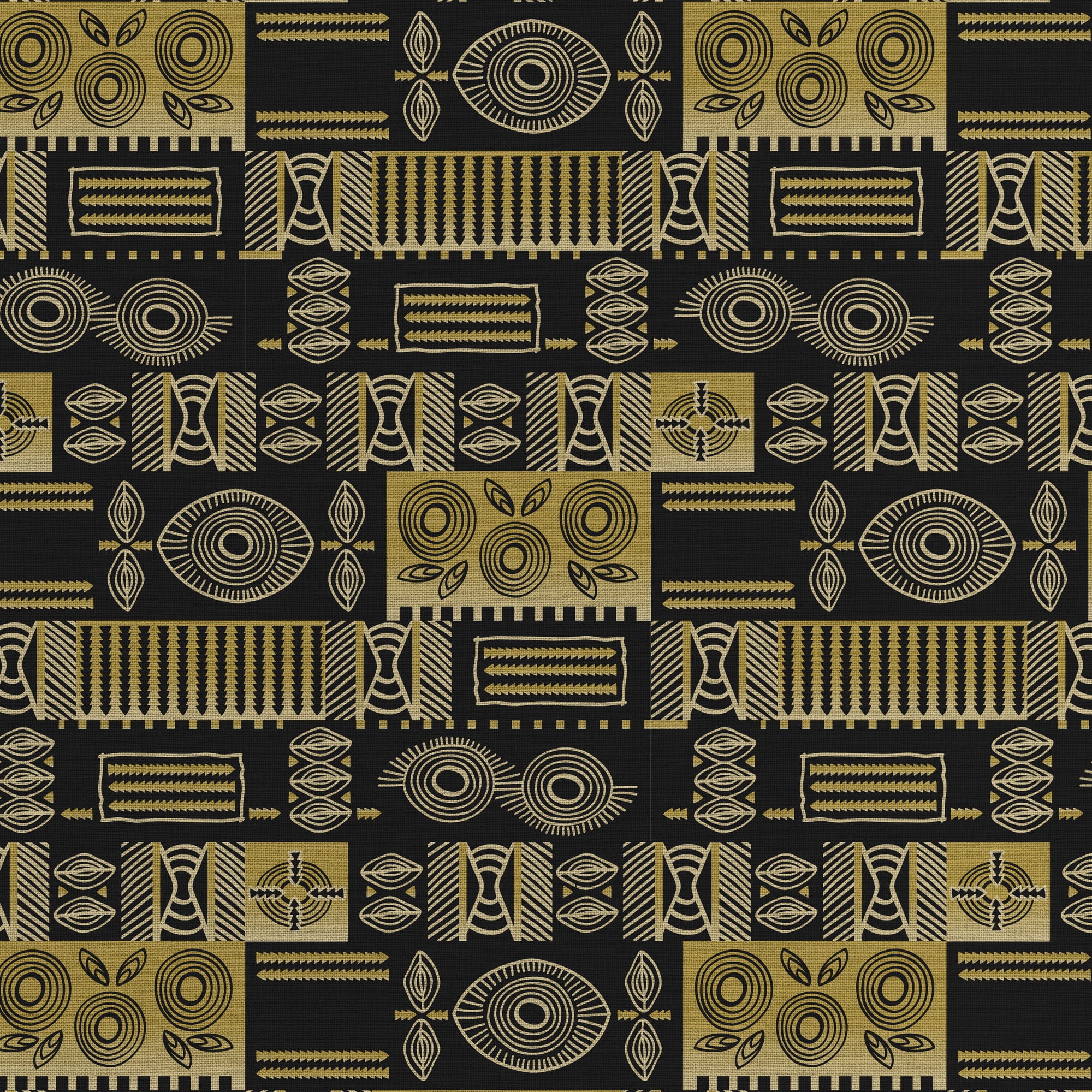 1 Yard 100% Cotton African Instinct, Black, 44" Wide for Quilting & Sewing by David Textiles