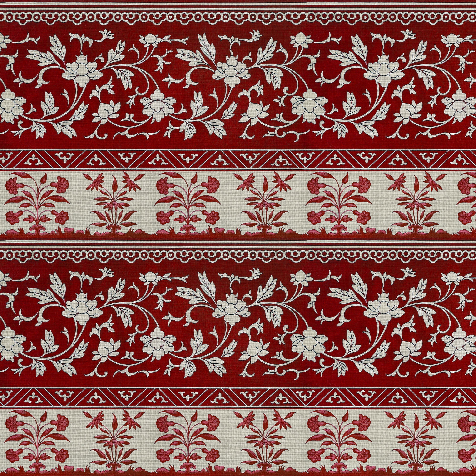 1 Yard 100% Cotton Country Lace, Red, 44" Wide for Quilting & Sewing by David Textiles