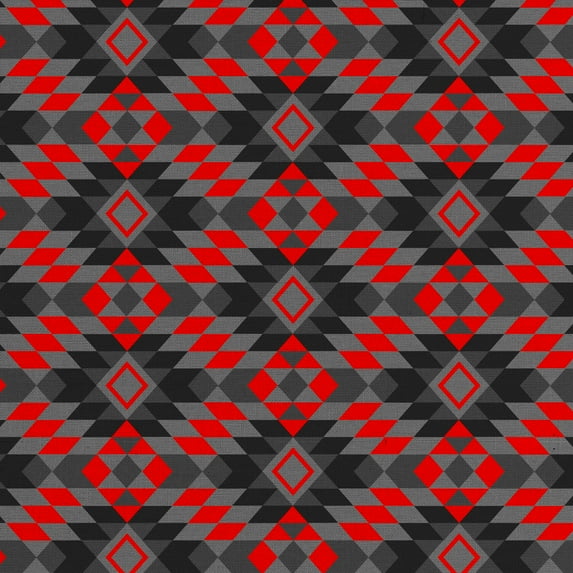 David Textiles 44" x 1 yard Cotton Kilim Pattern Pre-Cut Fabric, Black