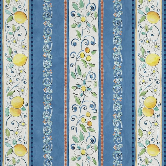 David Textiles 44" x 1 yard Cotton Mediterranean Stripes Pre-Cut Fabric, Multi-color