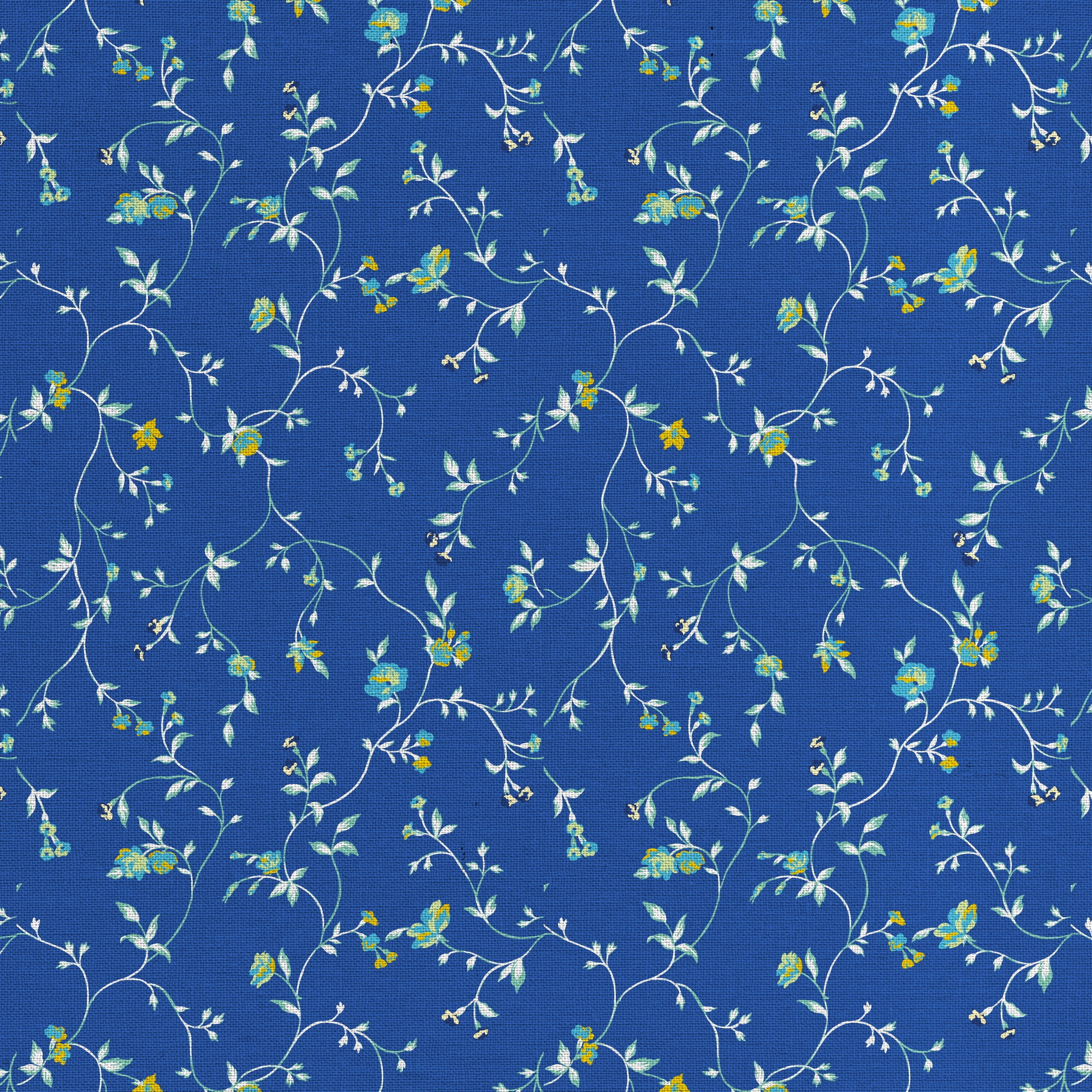 1 Yard 100% Cotton Spring Vines, Blue, 44" Wide for Quilting & Sewing by David Textiles