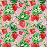 David Textiles 44" x 18" Cotton Summer Strawberry Precut Fabric