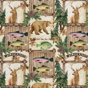 David Textiles 44" x 18" Cotton The Wilderness Precut Fabric, Multicolor