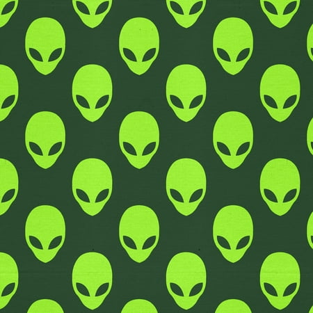 David Textiles 44" x 2 yards Poly-Cotton Alien Face Pre-Cut Fabric