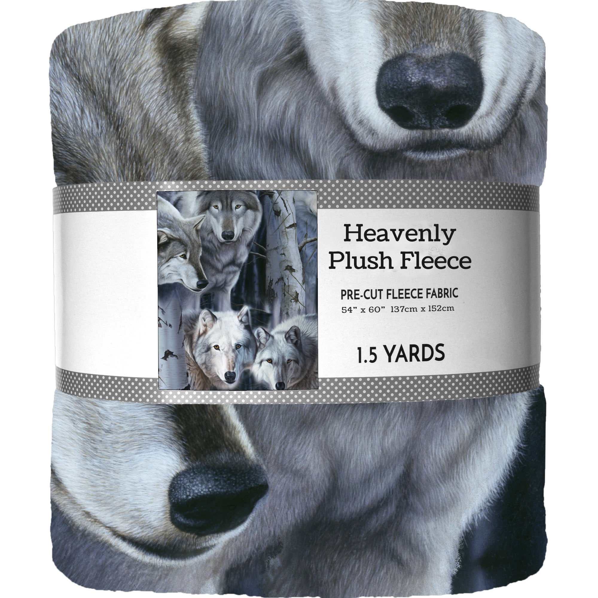 DAVID TEXTILES, INC. David Textiles 54" x 60" Heavenly Plush Fleece Camo Wolf Precut Sewing & Craft Fabric, Gray