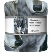 David Textiles 54" x 60" Heavenly Plush Fleece Camo Wolf Precut Sewing & Craft Fabric, Gray