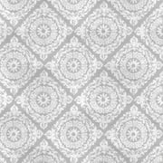 Mainstays 1.5 Yards 100% Polyester Heavenly Plush Damask, Gray, 60 Wide for Crafts