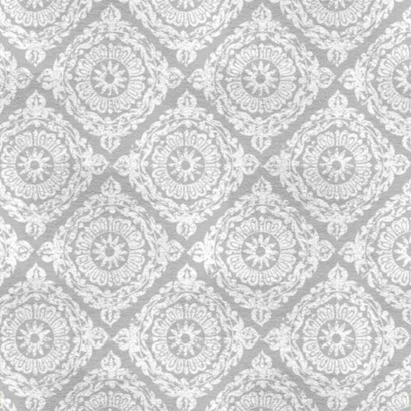 David Textiles 54" x 60" Heavenly Plush Fleece Damask Precut Sewing & Craft Fabric, Gray