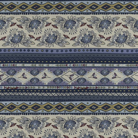 David Textiles 57" Chiffon Floral Fabric By the Yard, Blue/Multi