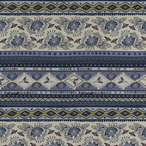 David Textiles 57" Chiffon Floral Fabric By the Yard, Blue/Multi