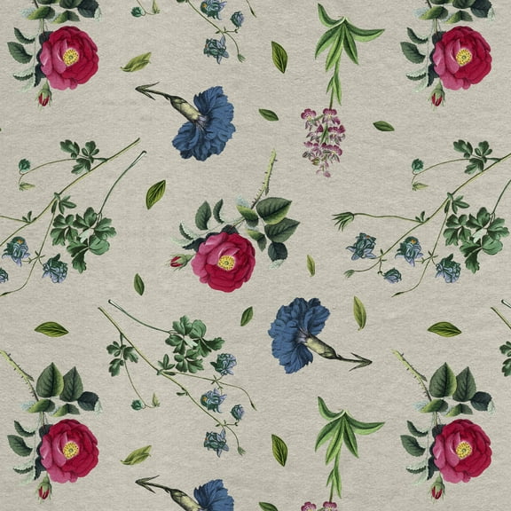 David Textiles 57" Chiffon Spring Buds Fabric By the Yard, Gray