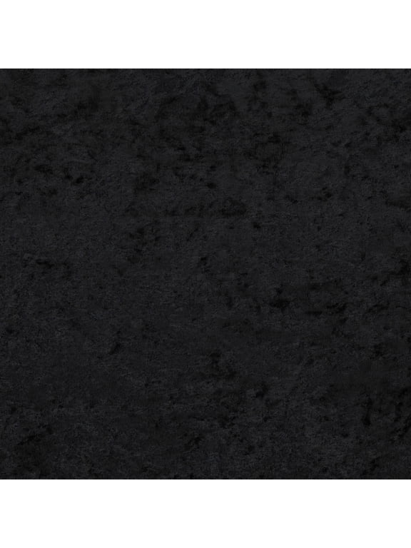 David Textiles 58" x 1.5 yd Polyester Crushed Panne Velvet Precut Fabric, Black