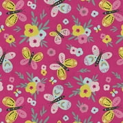 David Textiles 60" x 1.5 yard 100% Polyester Anti-pill Fleece Fly Fly Butterfly Sewing & Craft Precut Fabric