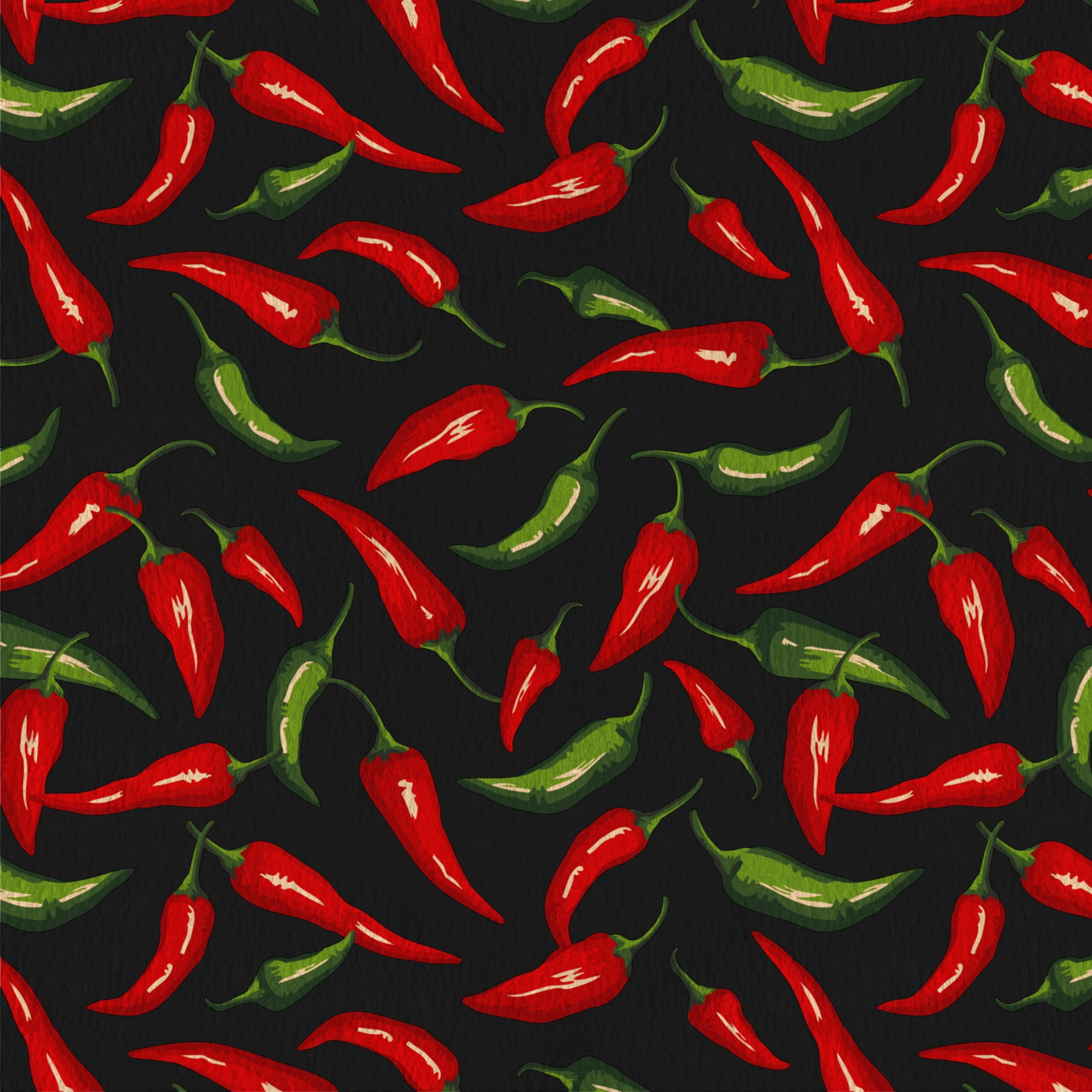 Mainstays 1.5 Yards 100% Polyester Brushed Fleece Chilli Peppers, Multi-color, 60" Wide for Crafts
