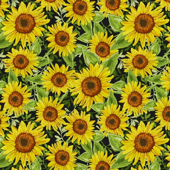 David Textiles 60" x 1.5 yard Brushed Fleece Sun Bouquet Fabric Precut