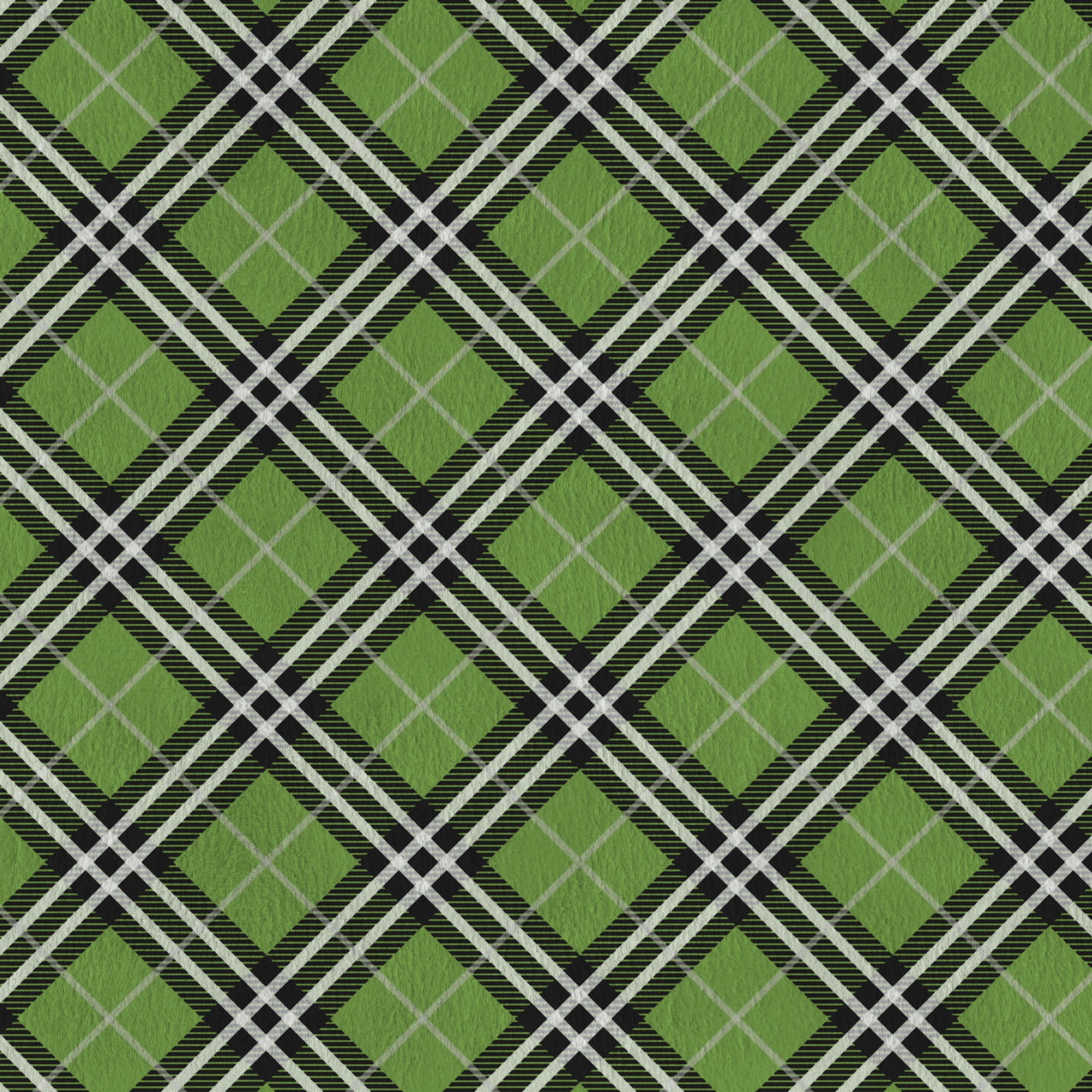 David Textiles 60" x 1.5 yard Brushed Fleece Woodland Check Fabric Precut, Green