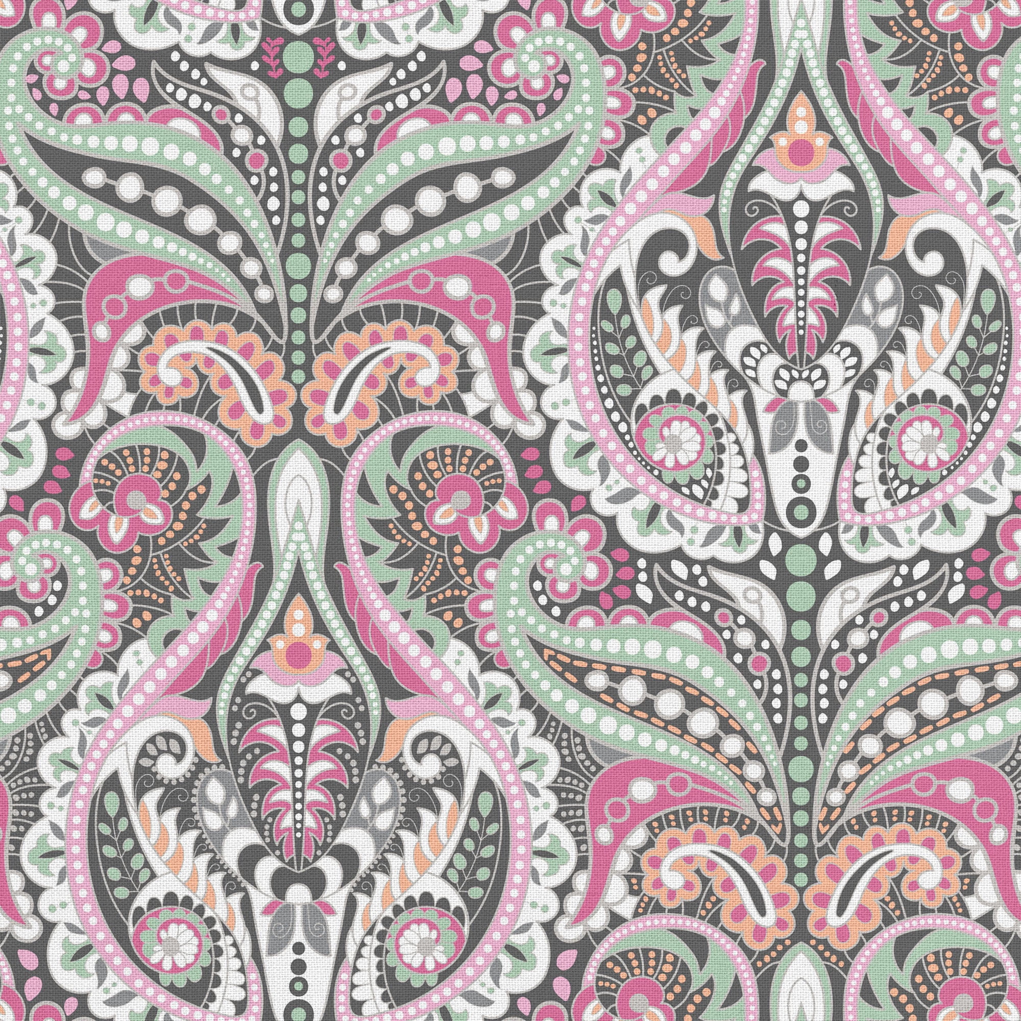 David Textiles Cotton Boho Neutrals Collection Vibrant Damask 44" Fabric