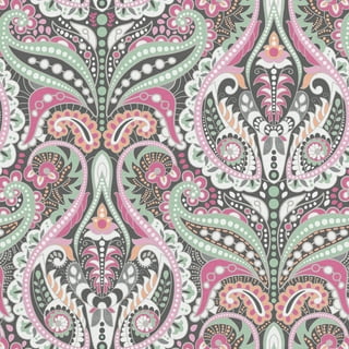 36 Aqua & Pink Feathers to Mix & Match Fabric