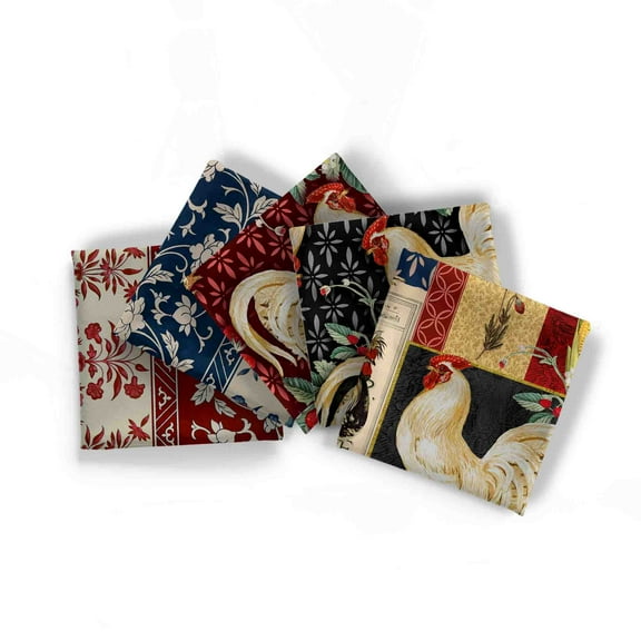 David Textiles 18" x 21" 100% Cotton Counrty Lane, Multi-color, for Quilting & Sewing, 5 Pieces