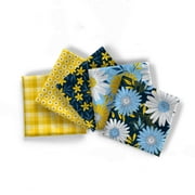 David Textiles 18" x 21" 100% Cotton Darling Daisy, Multi-color, for Quilting & Sewing, 5 Pieces