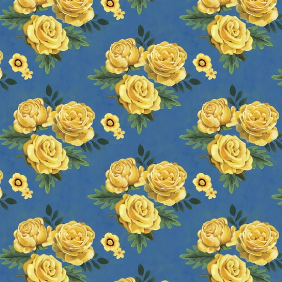David Textiles Cotton Pre-Cut Fabric Folk Floral Charm Collection, per Yard