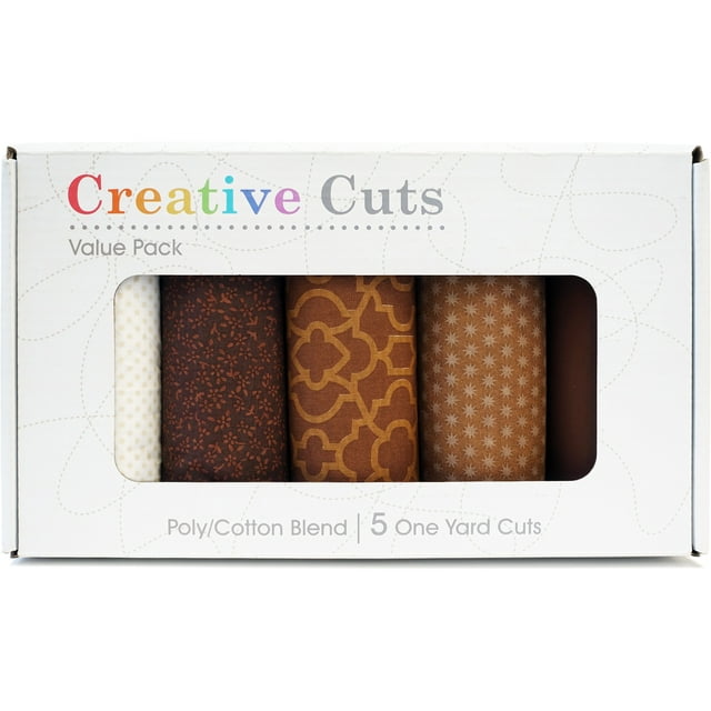 David Textiles Creative Cuts Poly-Cotton 5-Yard Value Box - Brown