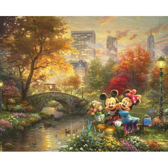David Textiles Disney Mickey Minnie Central Park Panel (35"x44") Digital 100% Cotton Sold by The Panel