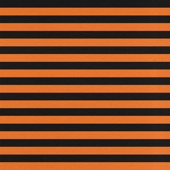 David Textiles, Inc. 22" x 0.25 yd 100% Cotton Halloween Stripe Sewing & Craft Fabric, Black and Orange