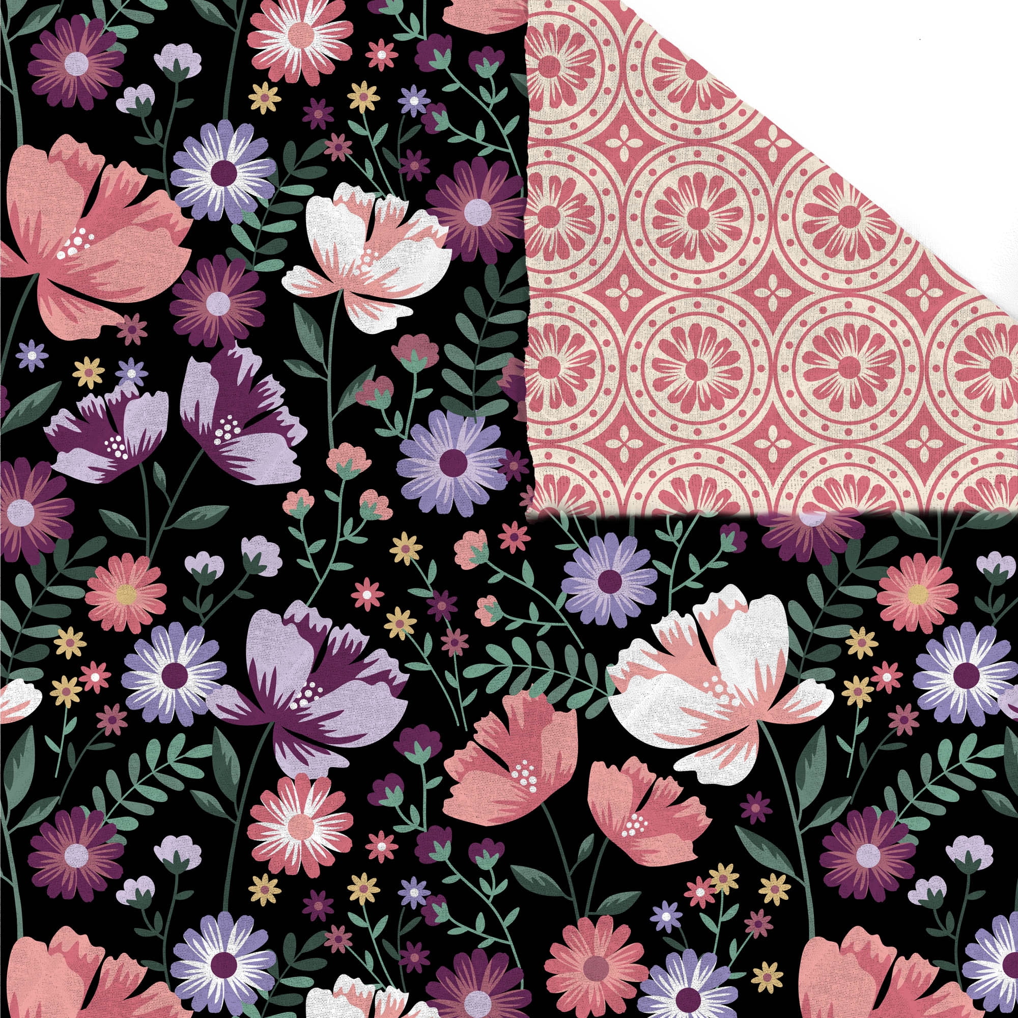 David Textiles 42" Cotton Double-Faced Quilt Garden Bloom Fabric By The Yard, Multi-Color