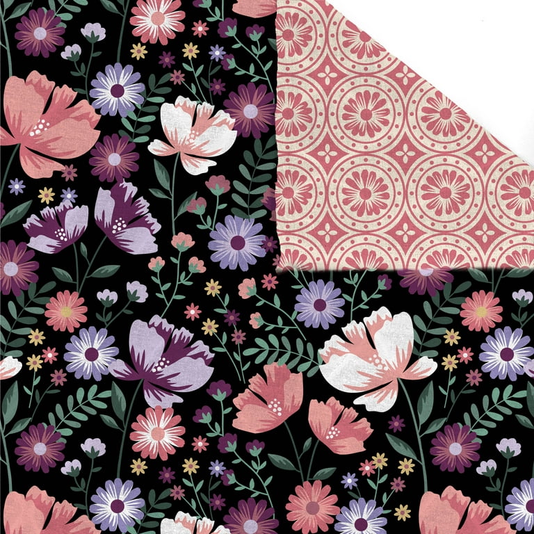 David Textiles, Inc. 42 Cotton Double-Faced Quilt Garden Bloom