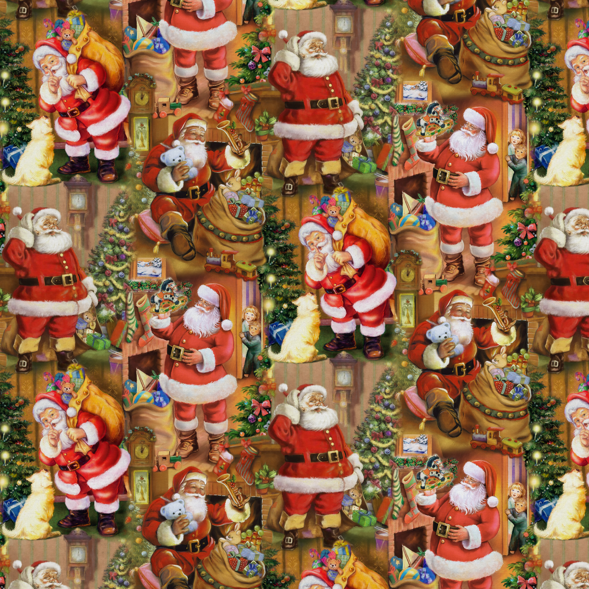 David Textiles, Inc. 44" x 18" 100% Cotton Presents In The House Precut Sewing & Craft Fabric, Multi-color