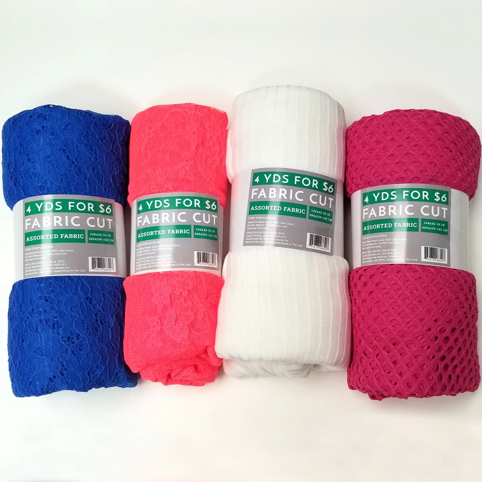 David Textiles Assorted Value Fabric 4 Yards for $6, Precut, (Color and Fabric Received Will Vary)