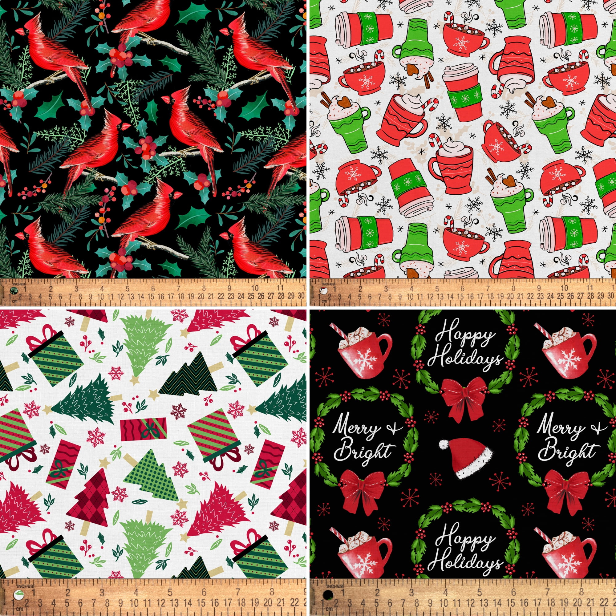 David Textiles, Inc. Christmas Fat-quarter Precut Assortment, 60 pieces