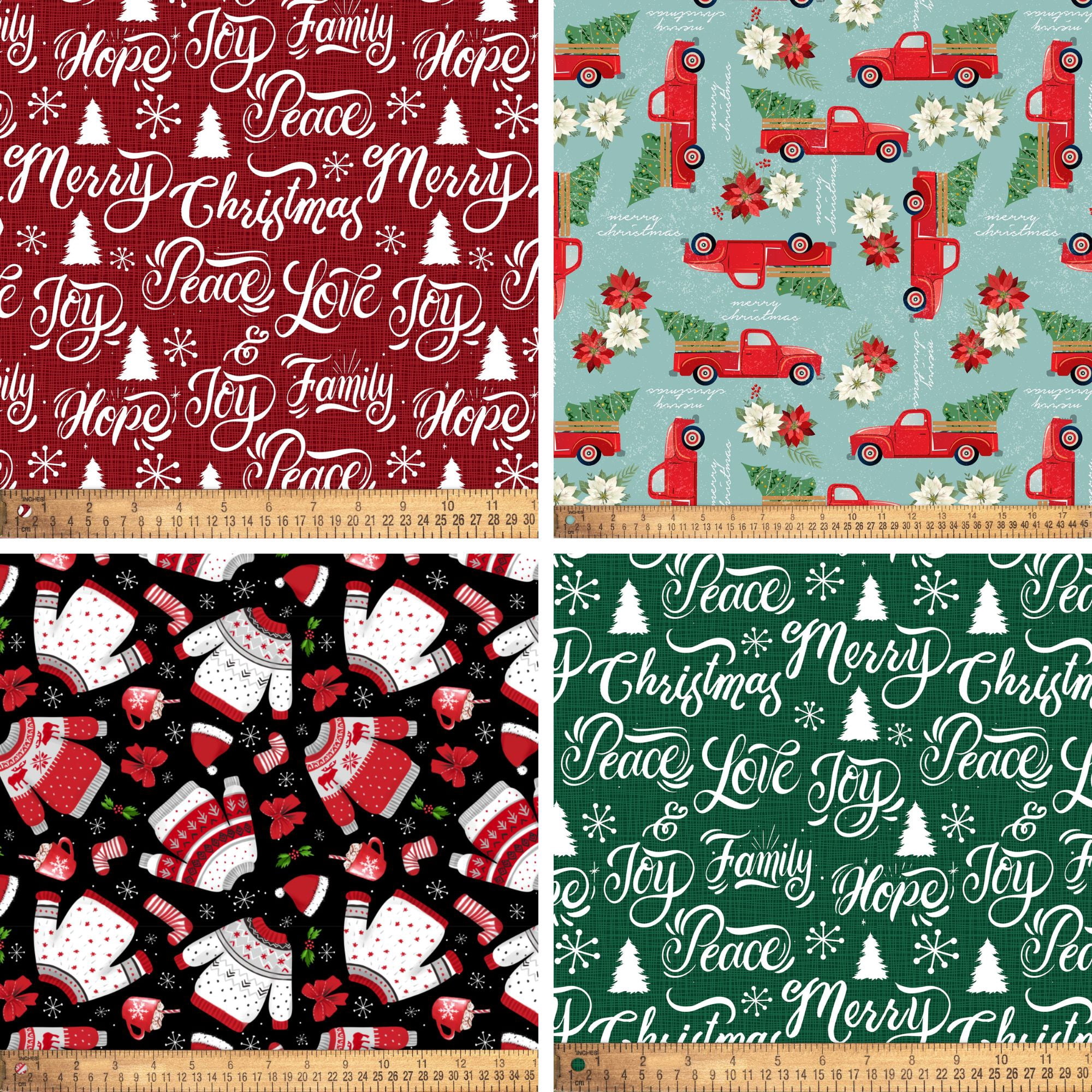 David Textiles, Inc. Christmas Fat-quarter Precut Assortment, 60 pieces